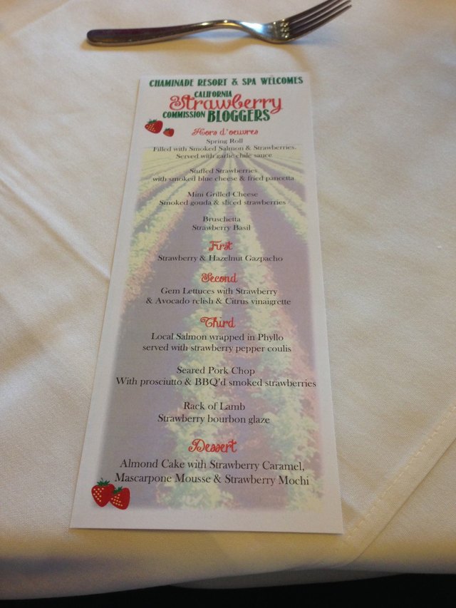 Strawberry Dinner Menu