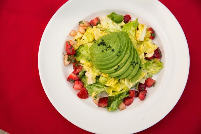 Gem Lettuce Salad with Avocado and Strawberries