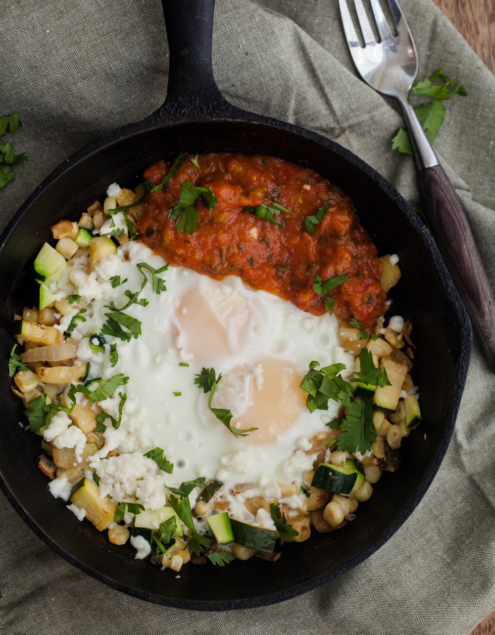 A simple one skillet meal to use up all of that extra zucchini
