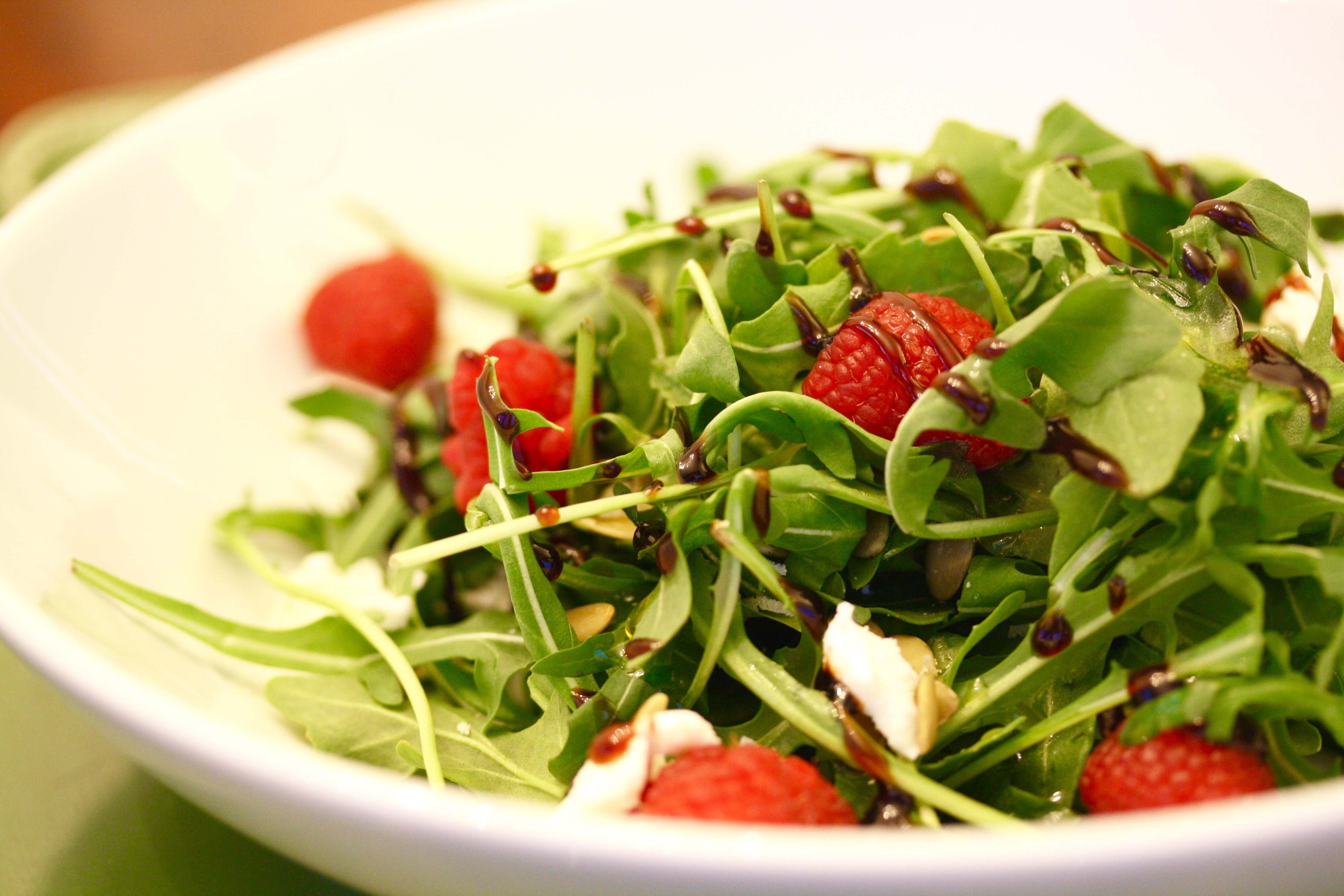 Weeknight Arugula Salad with Goat Cheese and Balsamic Reduction