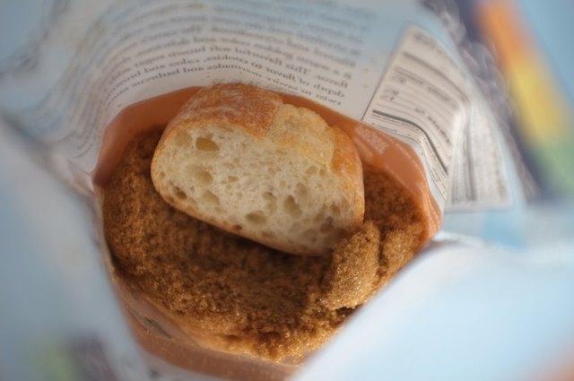 Place a slice of bread in with the brown sugar and seal