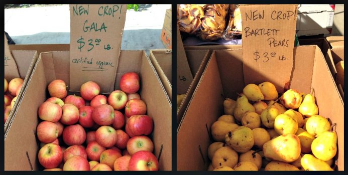 (R-L) Gala apples, the star of last week's Fresh Friday post. Bartlett pears - check out friday's post for two quick and easy pear snacks.